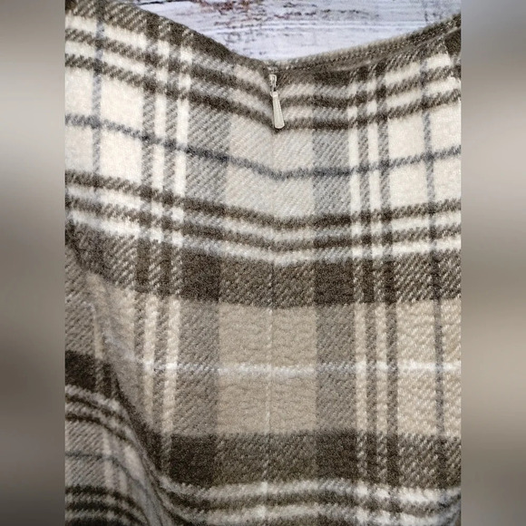 Nine & Co Pencil Skirt in Brown Cream size 8 Plaid Wool Maxi‎ Office - Picture 4 of 4
